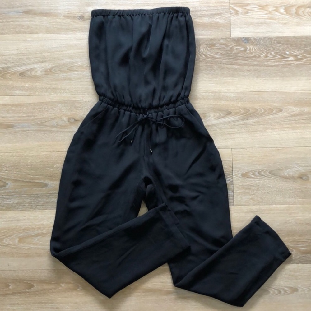 HAUTE HIPPIE 100% Silk Black Sleeveless Jumpsuit